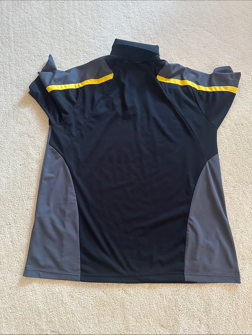 Men’s Black & Gray Polo with Yellow Accents - Picture 2 of 6